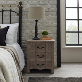 Copgrove 3 Drawer Bedside Table, Solid Wood