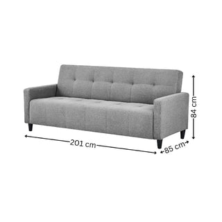 Alfie 3 Seater Grey Linen Storage Sofabed