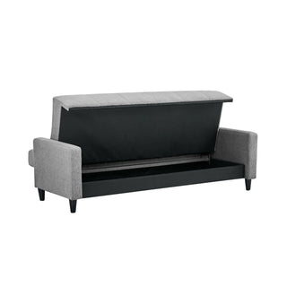 Alfie 3 Seater Grey Linen Storage Sofabed