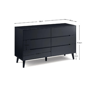 Alicia 6 Drawer Wide Chest – Matt Anthracite