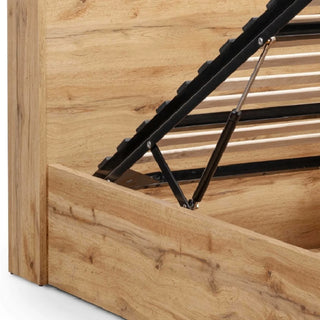 Bali Lift-Up Ottoman Storage Bed, Light Oak