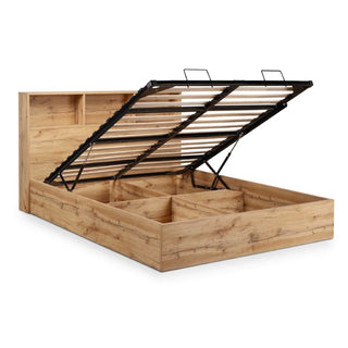 Bali Lift-Up Ottoman Storage Bed, Light Oak