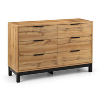 Bali 6 Drawer Wide Chest – Oak Finish