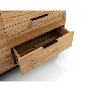 Bali 6 Drawer Wide Chest – Oak Finish