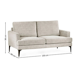 Carrera Oyster Cream Chenille 2-Seater Sofa