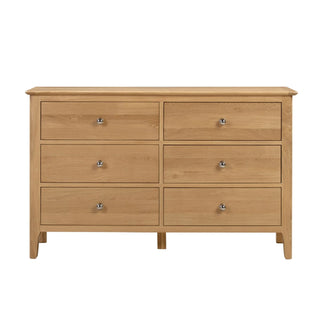Cotswold 6 Drawer Wide Chest, Oak Wood