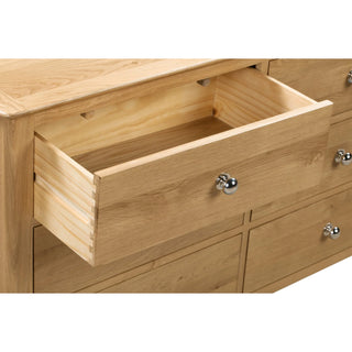Cotswold 6 Drawer Wide Chest, Oak Wood