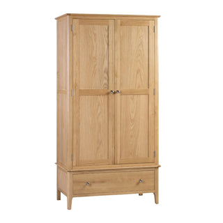 Cotswold 2 Door 1 Drawer Wardrobe - Oak Wood