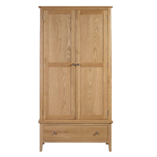 Cotswold 2 Door 1 Drawer Wardrobe - Oak Wood