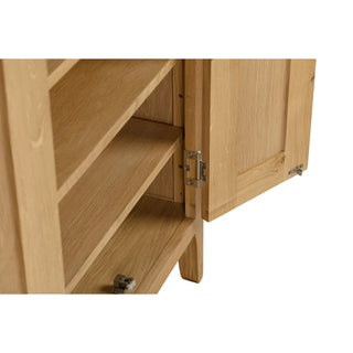 Cotswold Shoe Storage Cupboard, Oak Wood