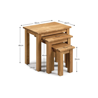 Coxmoor Nest of 3 Tables – Solid Oak