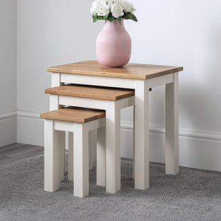 Coxmoor Nest of 3 Tables – White and Oak
