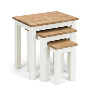 Coxmoor Nest of 3 Tables – White and Oak