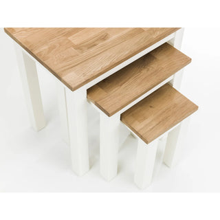 Coxmoor Nest of 3 Tables – White and Oak