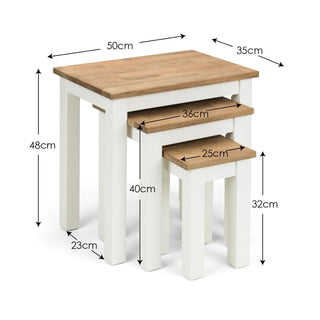 Coxmoor Nest of 3 Tables – White and Oak