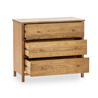 Coxmoor 3 Drawer Wooden Chest in Oak finish