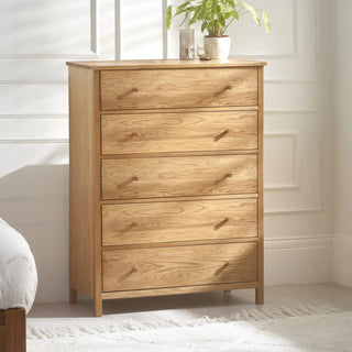Coxmoor 5 Drawer Wooden Chest - Natural Finish
