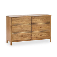 Coxmoor 6 Drawer Wooden Chest - Natural Finish