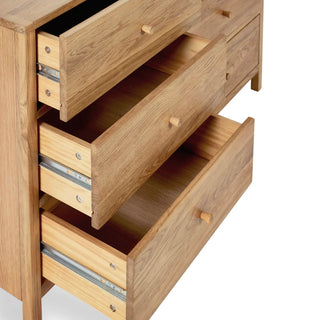 Coxmoor 6 Drawer Wooden Chest - Natural Finish