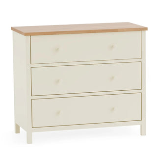Coxmoor 3 Drawer Wooden Chest – White and Oak Finish