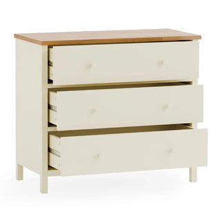 Coxmoor 3 Drawer Wooden Chest – White and Oak Finish