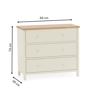 Coxmoor 3 Drawer Wooden Chest – White and Oak Finish