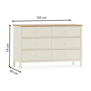Coxmoor 6 Drawer Wooden Chest - White and Oak