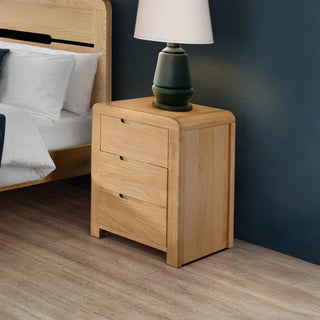 Set of 2 Curve 3 Drawer Bedside Tables