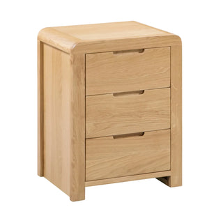 Set of 2 Curve 3 Drawer Bedside Tables