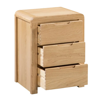 Set of 2 Curve 3 Drawer Bedside Tables
