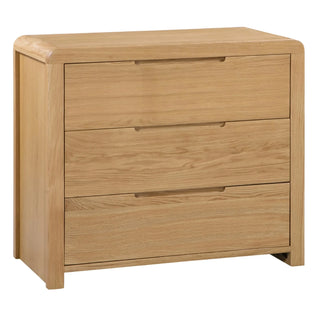 Curve 3 Drawer Chest – Oak Wood
