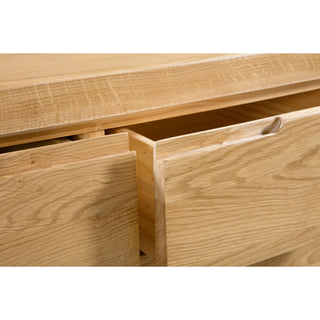 Curve 3+2 Drawer Chest, Oak Wood