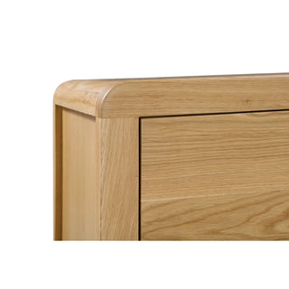 Curve 6 Drawer Wide Chest, Oak Wood