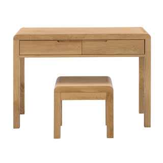 Curve 2 Drawer Dressing Table & Stool - Oak Woo