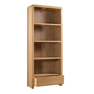 Curve Tall Bookcase, Oak Wood