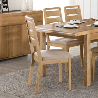 Pair of 2 Curve Oak Dining Chairs