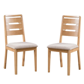 Pair of 2 Curve Oak Dining Chairs