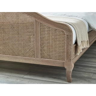 Fleur Rattan Bed, Solid Wood