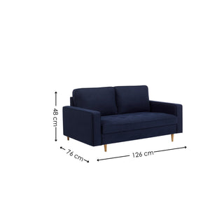 Henrietta 2-Seater Sofa in Deep Blue Linen