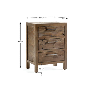 Solid Wood Heritage 3 Drawer Bedside Tables, Set of 2