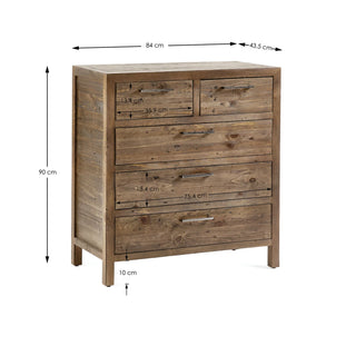 Heritage 3+2 Drawer Chest, Reclaimed Wood