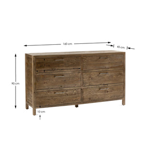 Heritage 6 Drawer Wide Chest, Reclaimed Wood