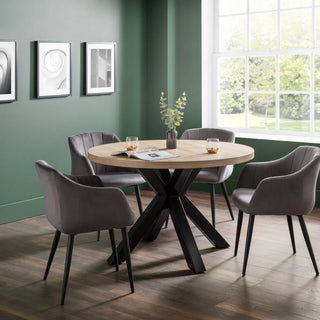 Set of 2 Hobart Scalloped Dining Chairs – Grey