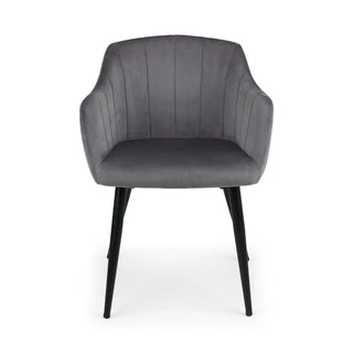 Set of 2 Hobart Scalloped Dining Chairs – Grey