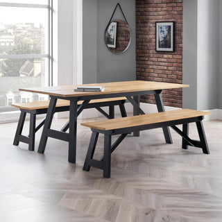 Hockley Dining Table – Black & Oak