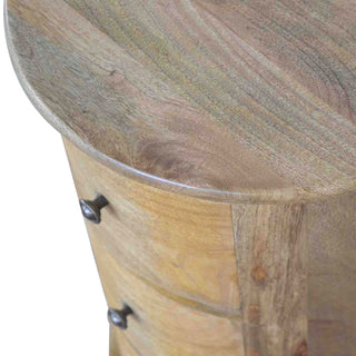 Oak Finish Drum Chest – 3 Drawer