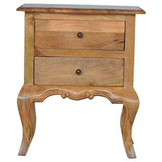 Mango Wood Cabriole Leg Bedside Table