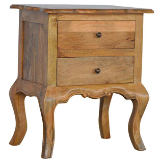 Mango Wood Cabriole Leg Bedside Table