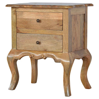 Mango Wood Cabriole Leg Bedside Table