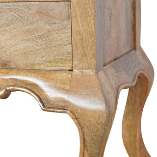 Mango Wood Cabriole Leg Bedside Table